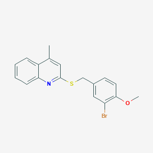 2-{[(3-Bromo-4-methoxyphenyl)methyl]sulfanyl}-4-methylquinoline