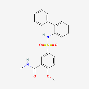 molecular formula C21H20N2O4S B4872821 5-[(2-biphenylylamino)sulfonyl]-2-methoxy-N-methylbenzamide 