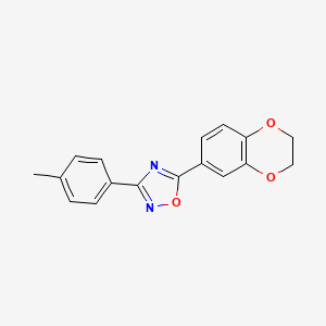 molecular formula C17H14N2O3 B4872836 5-(2,3-dihydro-1,4-benzodioxin-6-yl)-3-(4-methylphenyl)-1,2,4-oxadiazole 