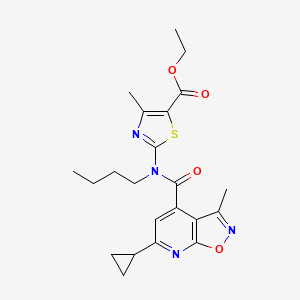 molecular formula C22H26N4O4S B4872844 ethyl 2-{butyl[(6-cyclopropyl-3-methylisoxazolo[5,4-b]pyridin-4-yl)carbonyl]amino}-4-methyl-1,3-thiazole-5-carboxylate 