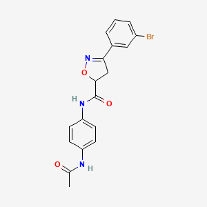 N-[4-(acetylamino)phenyl]-3-(3-bromophenyl)-4,5-dihydro-5-isoxazolecarboxamide