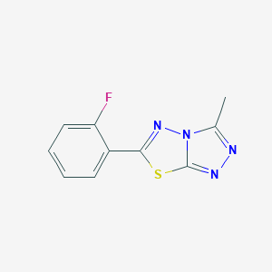 molecular formula C10H7FN4S B487287 6-(2-Fluorophenyl)-3-methyl[1,2,4]triazolo[3,4-b][1,3,4]thiadiazole CAS No. 724430-15-3