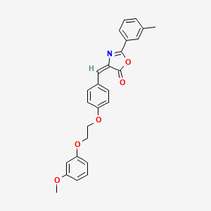 (4E)-4-[[4-[2-(3-methoxyphenoxy)ethoxy]phenyl]methylidene]-2-(3-methylphenyl)-1,3-oxazol-5-one