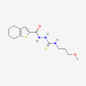 molecular formula C14H21N3O2S2 B4872890 N-(3-methoxypropyl)-2-(4,5,6,7-tetrahydro-1-benzothien-2-ylcarbonyl)hydrazinecarbothioamide 