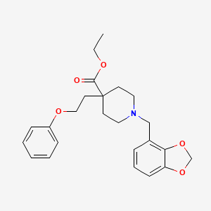 molecular formula C24H29NO5 B4872918 ethyl 1-(1,3-benzodioxol-4-ylmethyl)-4-(2-phenoxyethyl)-4-piperidinecarboxylate 