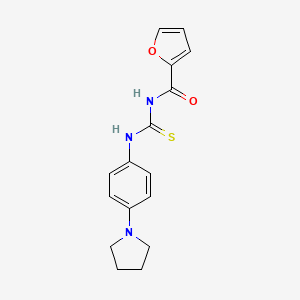 molecular formula C16H17N3O2S B4872923 N-({[4-(1-pyrrolidinyl)phenyl]amino}carbonothioyl)-2-furamide 