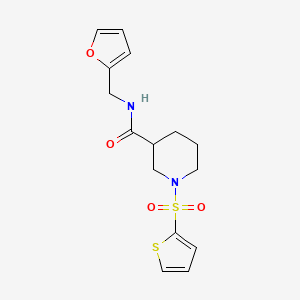 N-(2-furylmethyl)-1-(2-thienylsulfonyl)-3-piperidinecarboxamide