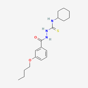 molecular formula C18H27N3O2S B4872991 2-(3-butoxybenzoyl)-N-cyclohexylhydrazinecarbothioamide 