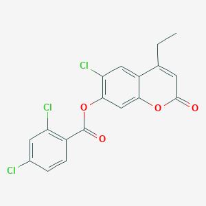 6-chloro-4-ethyl-2-oxo-2H-chromen-7-yl 2,4-dichlorobenzoate