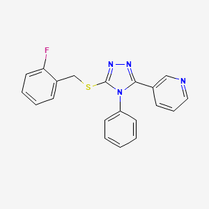 3-{5-[(2-fluorobenzyl)thio]-4-phenyl-4H-1,2,4-triazol-3-yl}pyridine