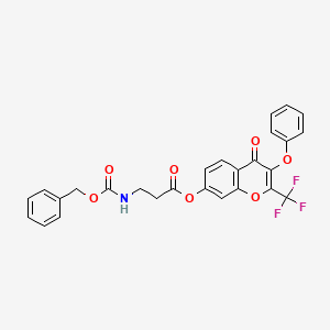 molecular formula C27H20F3NO7 B4873166 4-oxo-3-phenoxy-2-(trifluoromethyl)-4H-chromen-7-yl N-[(benzyloxy)carbonyl]-beta-alaninate 