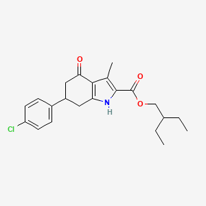 molecular formula C22H26ClNO3 B4873170 2-ethylbutyl 6-(4-chlorophenyl)-3-methyl-4-oxo-4,5,6,7-tetrahydro-1H-indole-2-carboxylate 