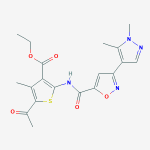 ethyl 5-acetyl-2-({[3-(1,5-dimethyl-1H-pyrazol-4-yl)-5-isoxazolyl]carbonyl}amino)-4-methyl-3-thiophenecarboxylate