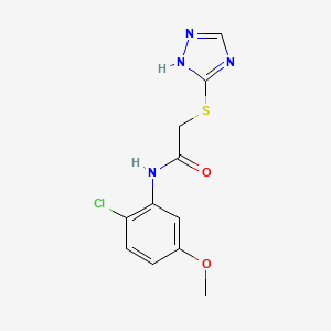 molecular formula C11H11ClN4O2S B4873196 N-(2-chloro-5-methoxyphenyl)-2-(1H-1,2,4-triazol-3-ylthio)acetamide 