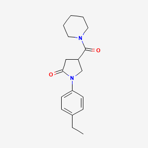 molecular formula C18H24N2O2 B4873237 1-(4-ethylphenyl)-4-(piperidin-1-ylcarbonyl)pyrrolidin-2-one 