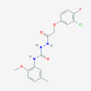 2-[(3-chloro-4-fluorophenoxy)acetyl]-N-(2-methoxy-5-methylphenyl)hydrazinecarboxamide