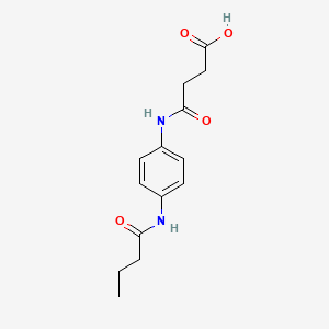 molecular formula C14H18N2O4 B4873295 4-{[4-(butyrylamino)phenyl]amino}-4-oxobutanoic acid 