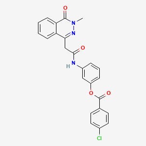 molecular formula C24H18ClN3O4 B4873316 3-{[2-(3-methyl-4-oxo-3,4-dihydro-1-phthalazinyl)acetyl]amino}phenyl 4-chlorobenzoate 