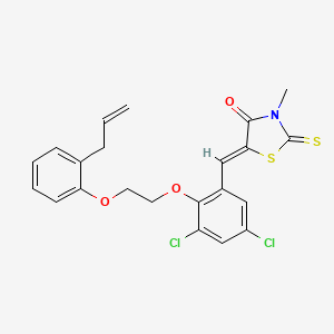 molecular formula C22H19Cl2NO3S2 B4873324 5-{2-[2-(2-allylphenoxy)ethoxy]-3,5-dichlorobenzylidene}-3-methyl-2-thioxo-1,3-thiazolidin-4-one 