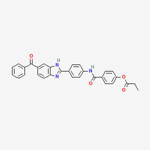 4-({[4-(5-benzoyl-1H-benzimidazol-2-yl)phenyl]amino}carbonyl)phenyl propionate