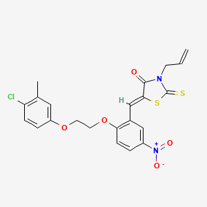 (5Z)-5-{2-[2-(4-chloro-3-methylphenoxy)ethoxy]-5-nitrobenzylidene}-3-(prop-2-en-1-yl)-2-thioxo-1,3-thiazolidin-4-one