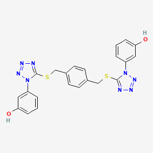 3-[5-({[4-({[1-(3-HYDROXYPHENYL)-1H-1,2,3,4-TETRAZOL-5-YL]SULFANYL}METHYL)PHENYL]METHYL}SULFANYL)-1H-1,2,3,4-TETRAZOL-1-YL]PHENOL