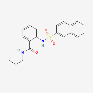 molecular formula C21H22N2O3S B4873408 N-isobutyl-2-[(2-naphthylsulfonyl)amino]benzamide 