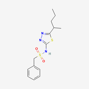 N-[5-(pentan-2-yl)-1,3,4-thiadiazol-2-yl]-1-phenylmethanesulfonamide