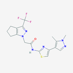 N-[4-(1,5-dimethyl-1H-pyrazol-4-yl)-1,3-thiazol-2-yl]-2-[3-(trifluoromethyl)-5,6-dihydrocyclopenta[c]pyrazol-1(4H)-yl]acetamide