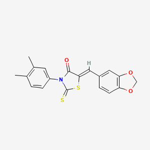 molecular formula C19H15NO3S2 B4873459 5-(1,3-benzodioxol-5-ylmethylene)-3-(3,4-dimethylphenyl)-2-thioxo-1,3-thiazolidin-4-one 