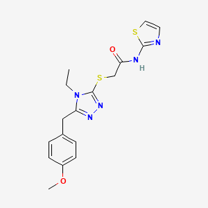 2-{[4-ethyl-5-(4-methoxybenzyl)-4H-1,2,4-triazol-3-yl]sulfanyl}-N-(1,3-thiazol-2-yl)acetamide