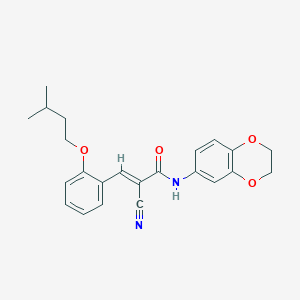 2-cyano-N-(2,3-dihydro-1,4-benzodioxin-6-yl)-3-[2-(3-methylbutoxy)phenyl]acrylamide