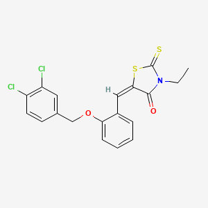 5-{2-[(3,4-dichlorobenzyl)oxy]benzylidene}-3-ethyl-2-thioxo-1,3-thiazolidin-4-one