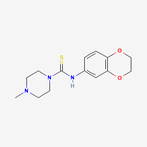 molecular formula C14H19N3O2S B4873512 N-(2,3-dihydro-1,4-benzodioxin-6-yl)-4-methyl-1-piperazinecarbothioamide 