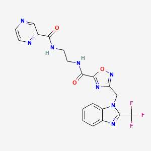 N-(2-{[(3-{[2-(trifluoromethyl)-1H-benzimidazol-1-yl]methyl}-1,2,4-oxadiazol-5-yl)carbonyl]amino}ethyl)pyrazine-2-carboxamide