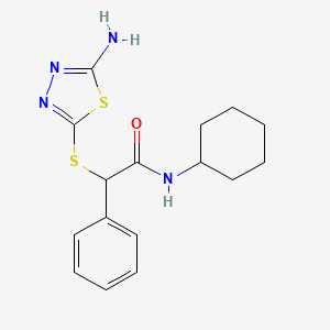 2-[(5-amino-1,3,4-thiadiazol-2-yl)thio]-N-cyclohexyl-2-phenylacetamide