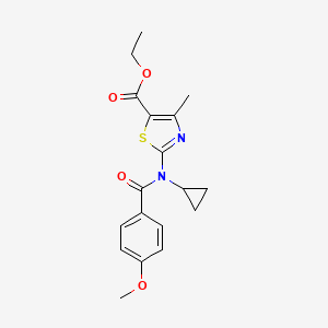 molecular formula C18H20N2O4S B4873530 ethyl 2-[cyclopropyl(4-methoxybenzoyl)amino]-4-methyl-1,3-thiazole-5-carboxylate 