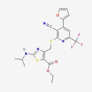 ethyl 4-({[3-cyano-4-(2-furyl)-6-(trifluoromethyl)-2-pyridinyl]thio}methyl)-2-(isopropylamino)-1,3-thiazole-5-carboxylate