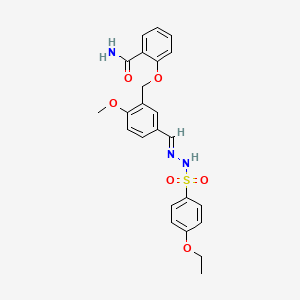 2-[(5-{2-[(4-ethoxyphenyl)sulfonyl]carbonohydrazonoyl}-2-methoxybenzyl)oxy]benzamide