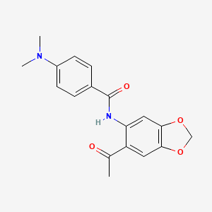 molecular formula C18H18N2O4 B4873615 N-(6-acetyl-1,3-benzodioxol-5-yl)-4-(dimethylamino)benzamide 