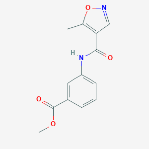 molecular formula C13H12N2O4 B487362 Methyl 3-{[(5-methyl-4-isoxazolyl)carbonyl]amino}benzoate CAS No. 724430-95-9