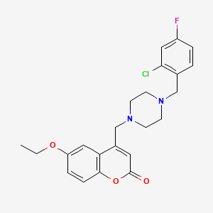 molecular formula C23H24ClFN2O3 B4873630 4-{[4-(2-chloro-4-fluorobenzyl)-1-piperazinyl]methyl}-6-ethoxy-2H-chromen-2-one 