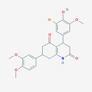 4-(3-BROMO-4-HYDROXY-5-METHOXYPHENYL)-7-(3,4-DIMETHOXYPHENYL)-1,2,3,4,5,6,7,8-OCTAHYDROQUINOLINE-2,5-DIONE