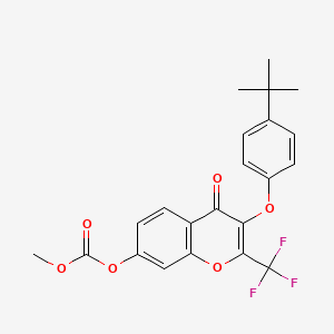 molecular formula C22H19F3O6 B4873698 3-(4-tert-butylphenoxy)-4-oxo-2-(trifluoromethyl)-4H-chromen-7-yl methyl carbonate 