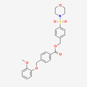 molecular formula C26H27NO7S B4873743 4-(4-morpholinylsulfonyl)benzyl 4-[(2-methoxyphenoxy)methyl]benzoate 