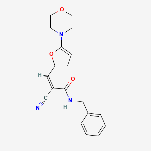 molecular formula C19H19N3O3 B4873846 N-benzyl-2-cyano-3-[5-(4-morpholinyl)-2-furyl]acrylamide 