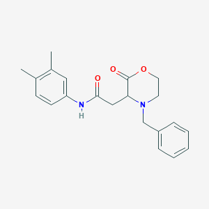 molecular formula C21H24N2O3 B4873852 2-(4-benzyl-2-oxo-3-morpholinyl)-N-(3,4-dimethylphenyl)acetamide 