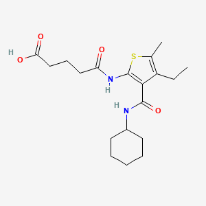 molecular formula C19H28N2O4S B4873864 5-({3-[(cyclohexylamino)carbonyl]-4-ethyl-5-methyl-2-thienyl}amino)-5-oxopentanoic acid 