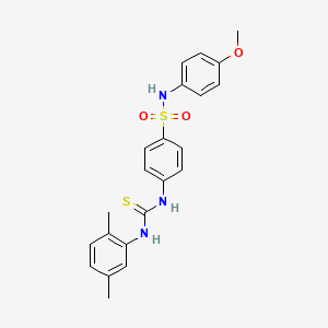 molecular formula C22H23N3O3S2 B4873888 4-({[(2,5-dimethylphenyl)amino]carbonothioyl}amino)-N-(4-methoxyphenyl)benzenesulfonamide 