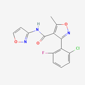 molecular formula C14H9ClFN3O3 B4873893 3-(2-chloro-6-fluorophenyl)-N-3-isoxazolyl-5-methyl-4-isoxazolecarboxamide 